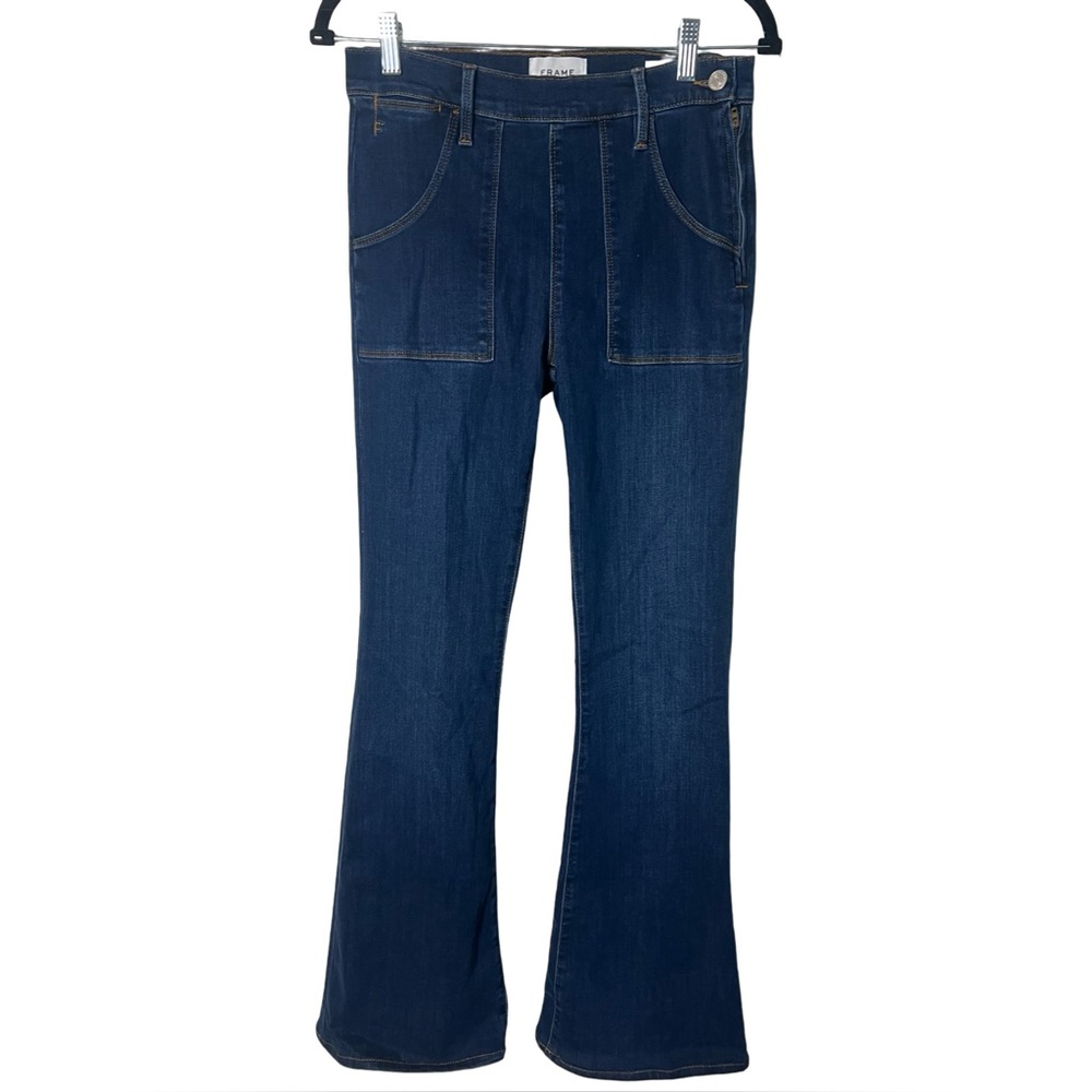Frame Le Flare de Françoise High Rise Flare Jeans Lemmie Dark Wash Sz 27